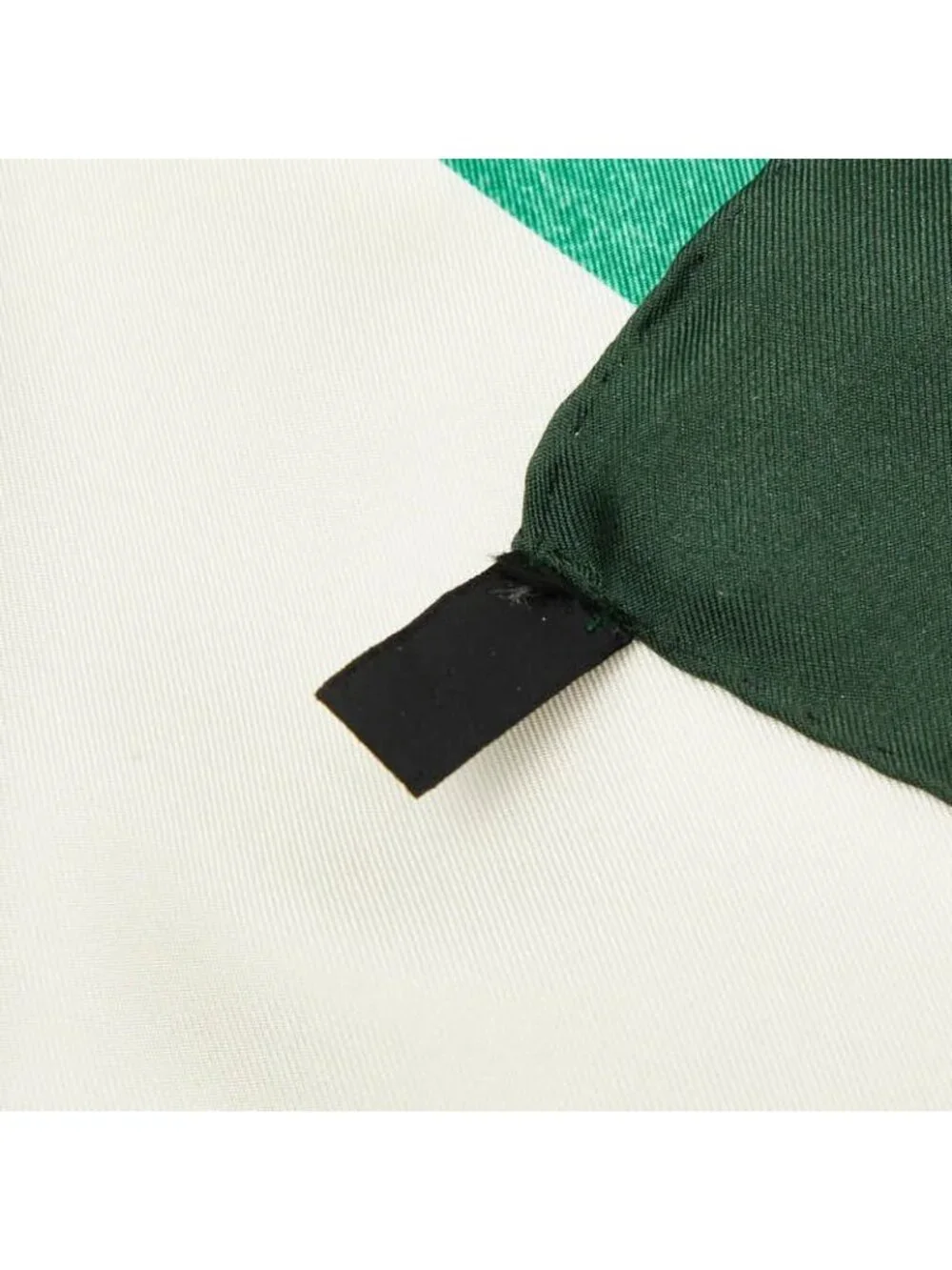 Saint Laurent Logo Geometric Scarf C-tk Green Ivory Silk